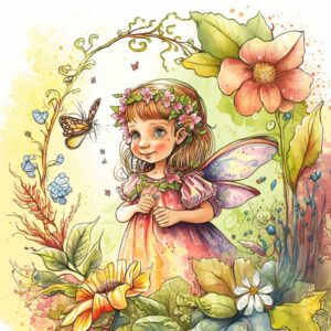 Tale at Night - The Little Fairy and Flowers