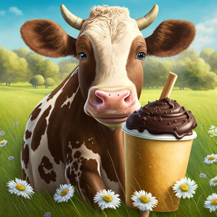 Fairytale - Calf With Chocolate Ice Cream On A Meadow