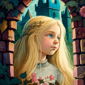 A Bedtimestory - Faity Take For Children – a princess with long blonde hair, who is imprisoned in a tower.