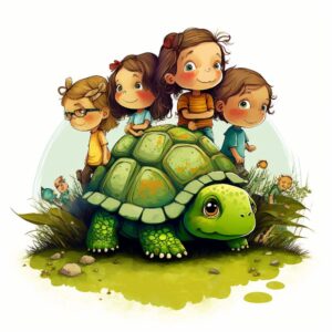 Children's bedtime tale - Five Children And Between Them A Turtle