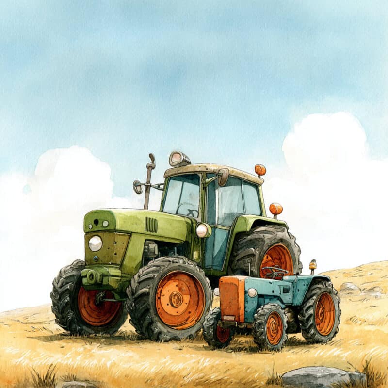 Evening fairy tale -  About a stubborn and naughty little tractor
