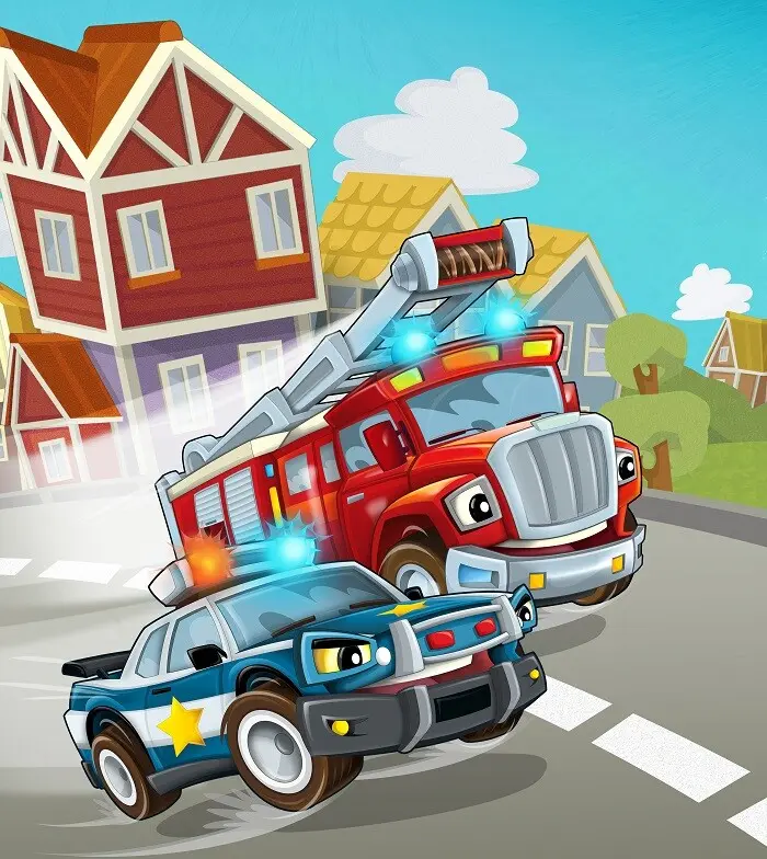 The Police Car And The Firetruck