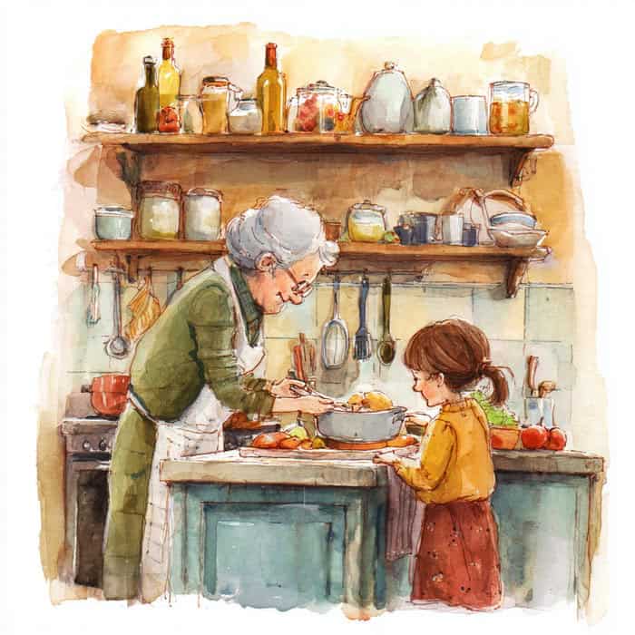Bedtime fairy tale - Mary and her grandmother Rosalie