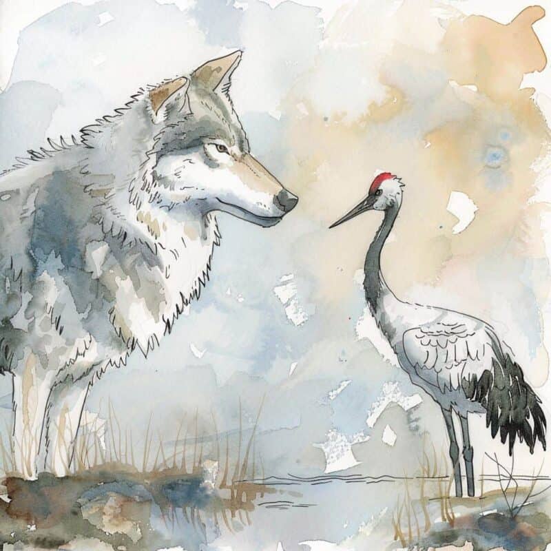 Short Stories for Children - The Wolf and the Crane
