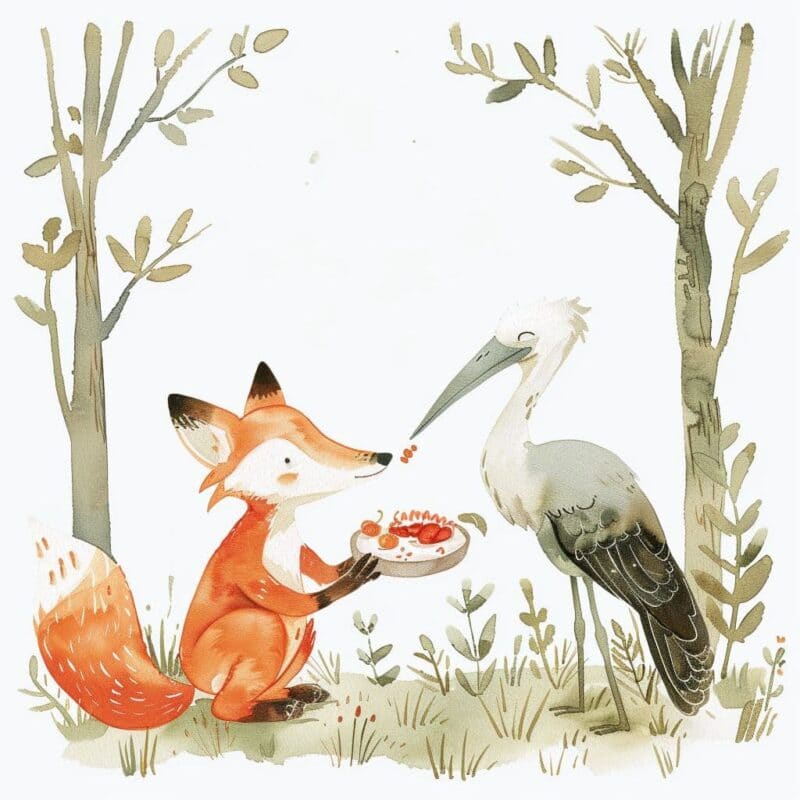 Short Stories for Children - The fox and the stork