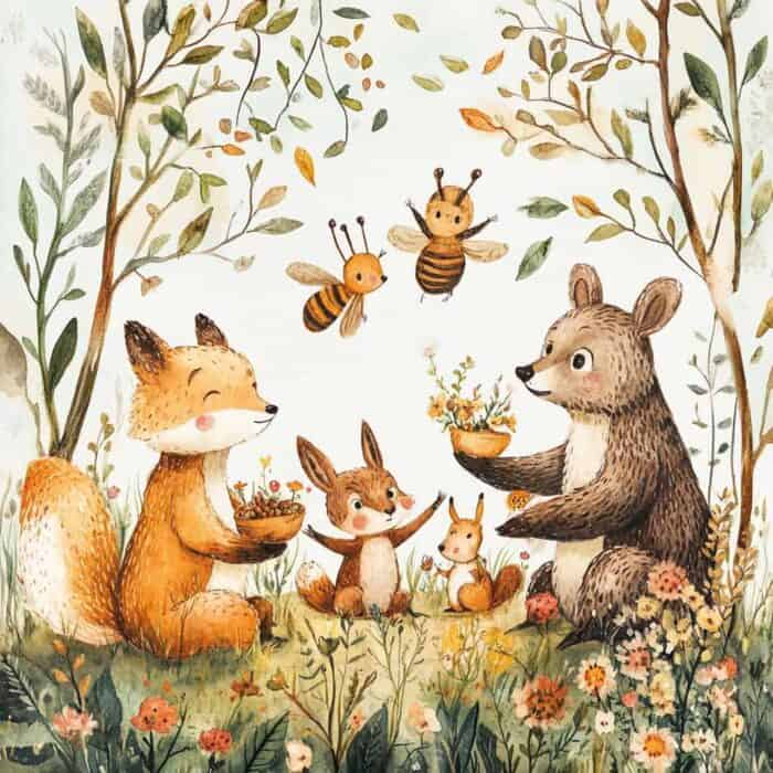 Bajke za djecu - Forest animals throw a party