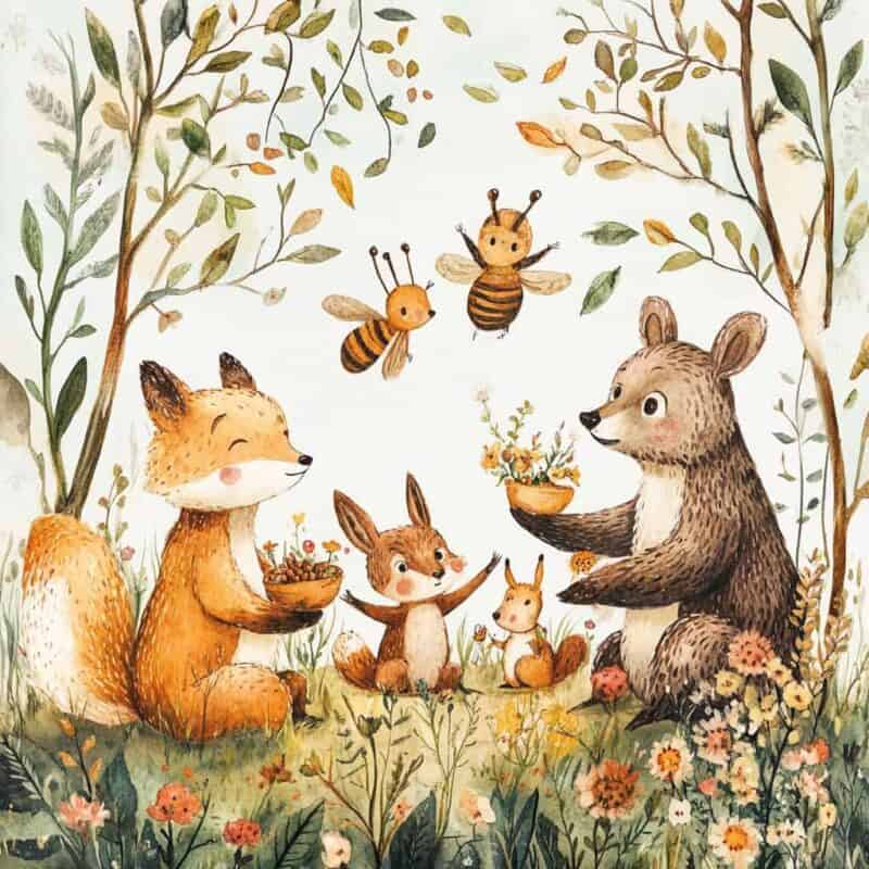 Bajke za djecu - Forest animals throw a party