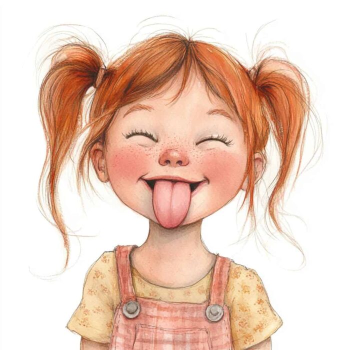 Bajke za djecu - The little girl who kept sticking her tongue out at people