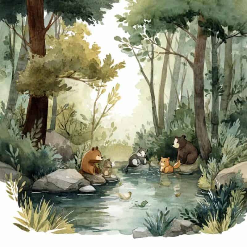 Gute-Nacht-Geschichten - How the animals put out the fire